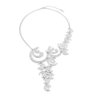 Wavy Flair short silver necklace with wavy motifs pattern-