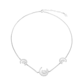 Wavy Flair short silver necklace with wavy motifs-