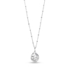 Flowing Aura silver chain necklace with perforated drop motif
