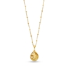 Flowing Aura gold plated chain necklace with perforated drop motif