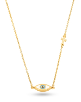 Eyez on me short gold plated silver necklace with eye motif-