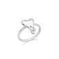 Melting Heart silver ring with heart -