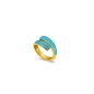 Mare Bello gold plated ring with turquoise enamel-