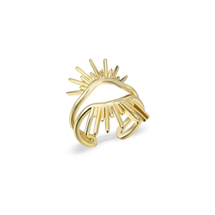 Shine on me gold plated ring with sunray motif-