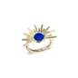 Shine on me gold plated ring with sunray and blue enamel-