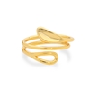 Ruffle glam gold plated spiral ring