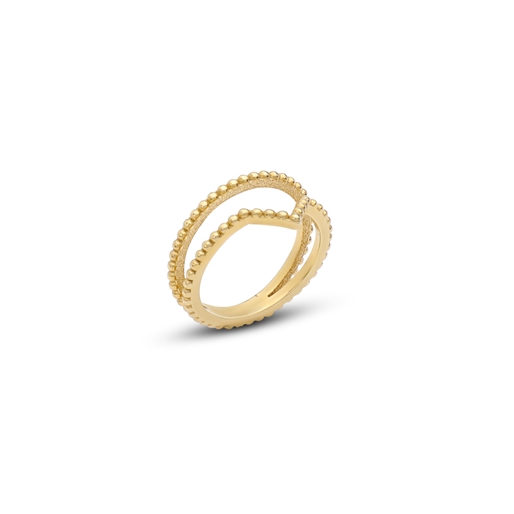 Vivid Symmetries double-band gold plated ring-