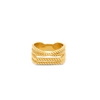 Vivid Symmetries bulky gold plated ring quad-band