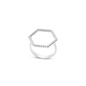 Vivid Symmetries thin silver ring with hexagon-