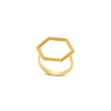 Vivid Symmetries thin gold plated ring with hexagon