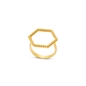 Vivid Symmetries thin gold plated ring with hexagon-