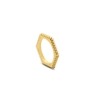 Vivid Symmetries thin gold plated hexagon-shaped ring
