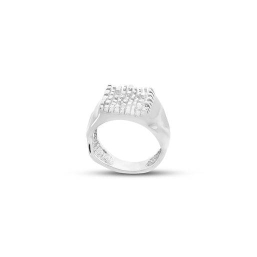 Mosaic moments bulky silver ring-