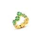 Blissful Heart4Heart επίχρυσο δαχτυλίδι με πράσινο σμάλτο-