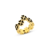 Blissful Heart4Heart gold plated ring with black enamel