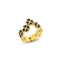 Blissful Heart4Heart gold plated ring with black enamel-