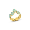 Blissful Heart4Heart gold plated ring with turquoise enamel