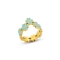 Blissful Heart4Heart gold plated ring with turquoise enamel-