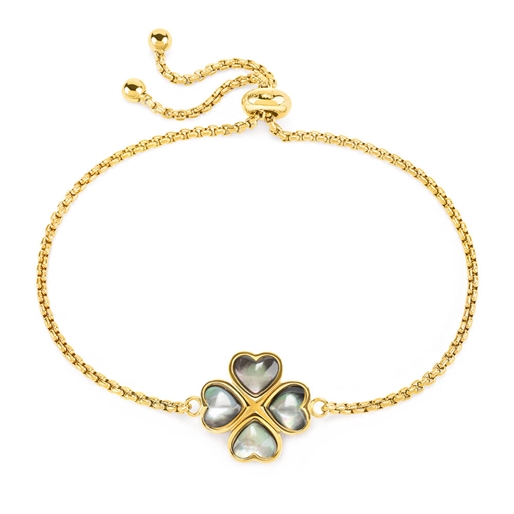 Heart4Heart Yellow Gold Plated Adjustable Bracelet-