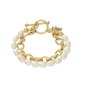 The Chain Addiction gold plated double chain bracelet with pearls-