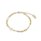 The Chain Addiction chain gold plated bracelet with three pearls-