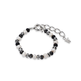 Dreaming Mood chain bracelet with ceramic beads, pearls and natural stones-
