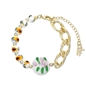 Dreaming Mood chain bracelet with ceramic beads and acrylic stone-