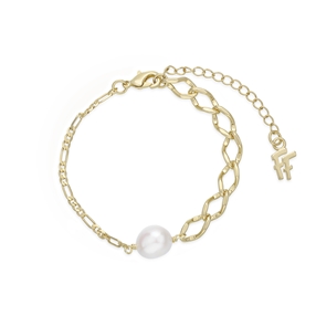 The Chain Addiction gold plated chain bracelet with pearl-