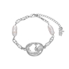Fluid Contour silvery chain bracelet irregular motif