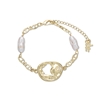 Fluid Contour gold plated chain bracelet irregular motif