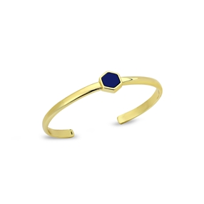 Chic Allure bangle with blue hexagon stone-