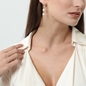 The Chain Addiction gold plated mismatched dangle earrings with links and pearls-