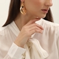 Treasure Lust mismatched gold plated earrings green pearl and shell-