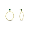 Chic Allure gold plated earrings with green square stone