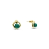 Chic Allure gold plated studs with round green stone
