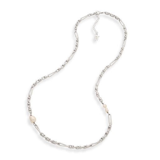 The Chain Addiction silvery chain necklace with pearls-