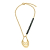Treasure Lust short gold plated necklace green pearls and shell
