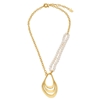 Treasure Lust short gold plated necklace white pearls and shell