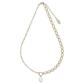 The Chain Addiction gold plated chain necklace with pearl-