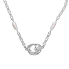 Fluid Contour short silvery chain necklace irregular motif