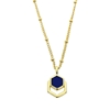 Chic Allure gold plated short chain necklace with blue stone