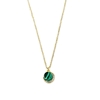 Chic Allure gold plated short chain necklace with green stone