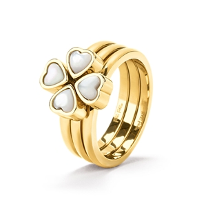 Heart4Heart Yellow Gold Plated Set Ring -