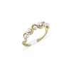 The Chain Addiction gold plated ring with pearls