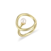 The Chain Addiction gold plated ring with pearl