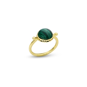 Chic Allure επίχρυσο δαχτυλίδι με πράσινη πέτρα-
