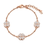 Heart4Heart Rose Gold Plated Pave Clear Crystal Stone Bracelet-