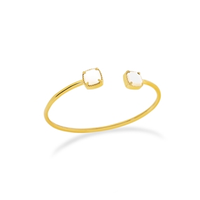 Good Vibes bangle with ivory square stones-