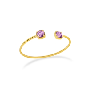 Good Vibes bangle with purple square stones-