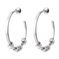 Love Memo Silver Plated Medium Hoop Earrings-